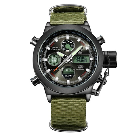 Nylon Strap Digital Analog Watch