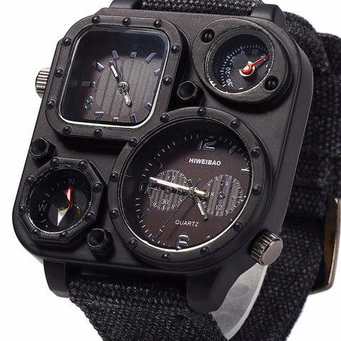 Men Big Dial Dual-Movement Sport Watch