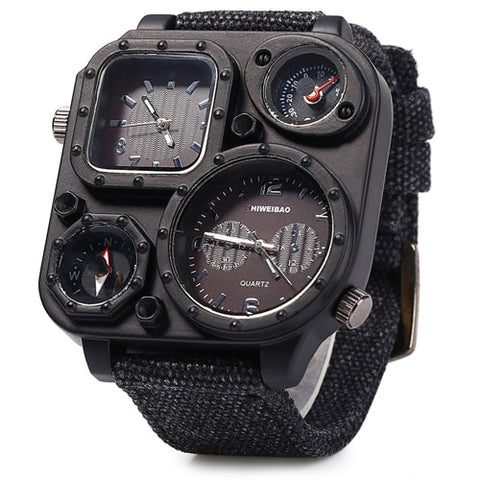 Men Big Dial Dual-Movement Sport Watch