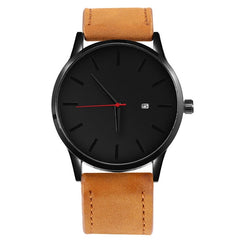 New Men's  Leather Quartz Watch