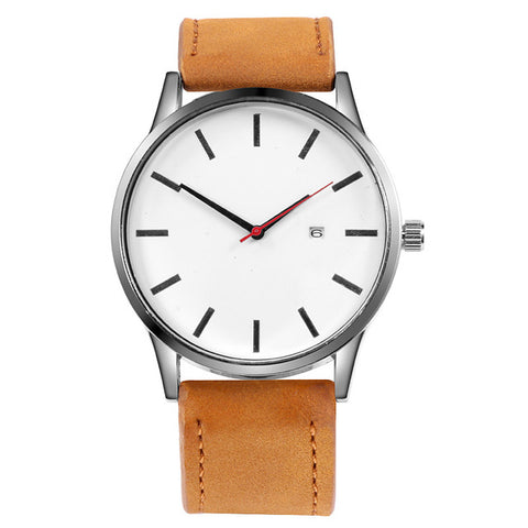 New Men's  Leather Quartz Watch