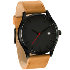 New Men's  Leather Quartz Watch